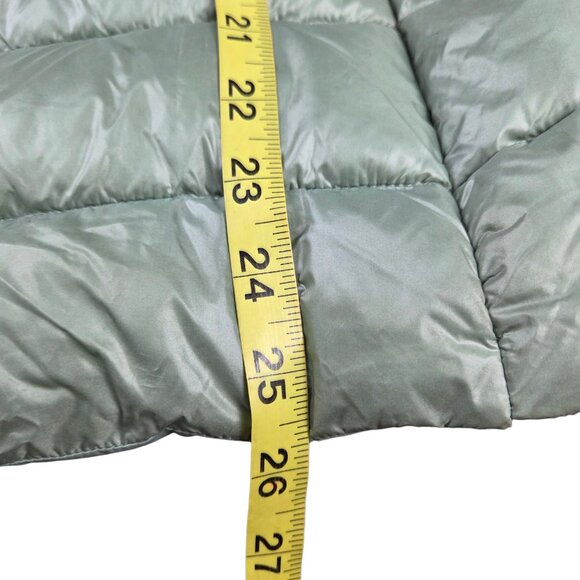 BCBG MAXAZRIA Puffer Jacket Womens Large Hooded Green Light Weight Down Filled - Picture 9 of 12